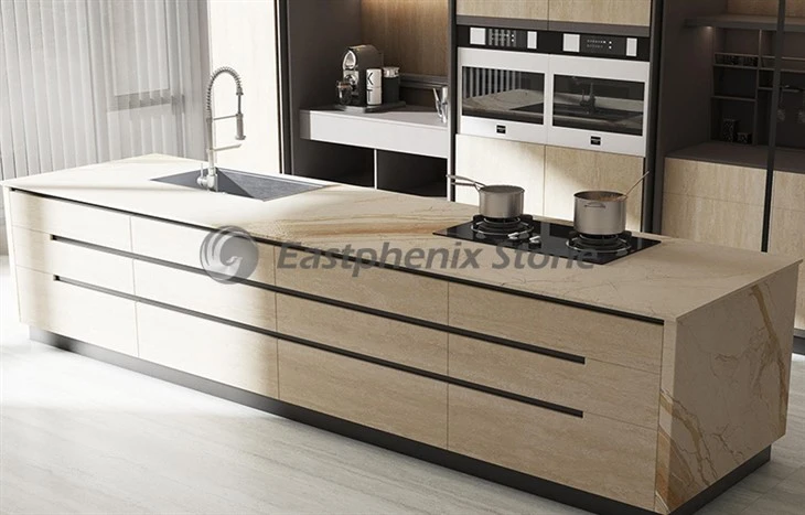 Beige Marble Look Sintered Stone